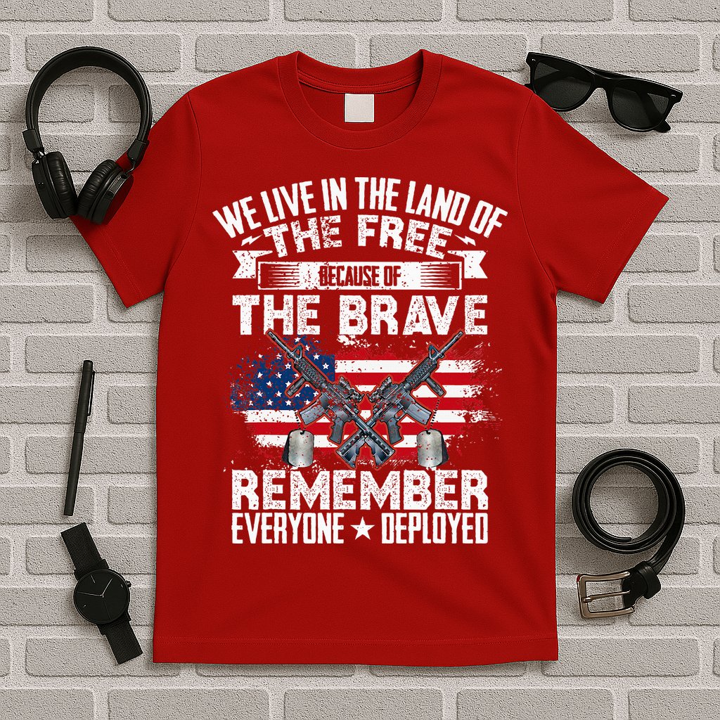 Red Friday Remember Everyone Deployed USA Flag Military T-Shirt