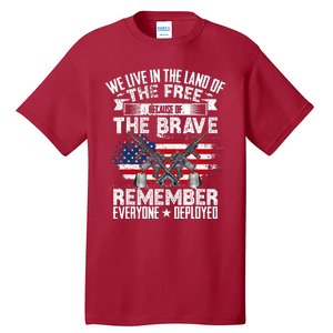 Red Friday Remember Everyone Deployed USA Flag Military Tall T-Shirt