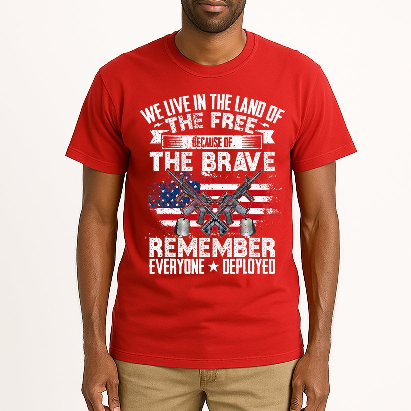 Red Friday Remember Everyone Deployed USA Flag Military Tall T-Shirt