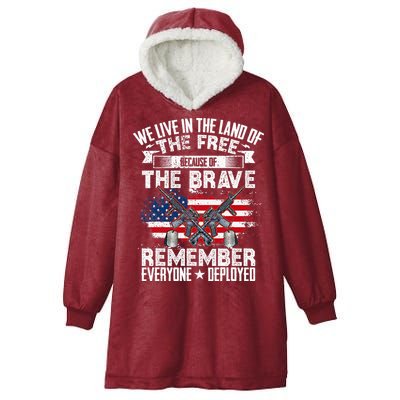 Red Friday Remember Everyone Deployed USA Flag Military Hooded Wearable Blanket