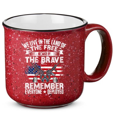 Red Friday Remember Everyone Deployed USA Flag Military 15oz Campfire Ceramic Mug