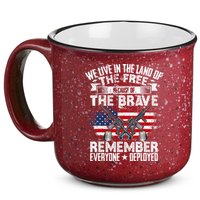 Red Friday Remember Everyone Deployed USA Flag Military 15oz Campfire Ceramic Mug