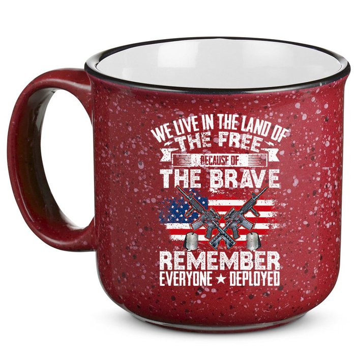 Red Friday Remember Everyone Deployed USA Flag Military 15oz Campfire Ceramic Mug
