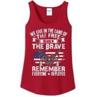 Red Friday Remember Everyone Deployed USA Flag Military Ladies Essential Tank