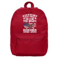 Red Friday Remember Everyone Deployed USA Flag Military 16 in Basic Backpack