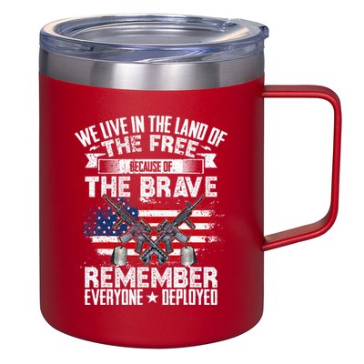 Red Friday Remember Everyone Deployed USA Flag Military 12oz Stainless Steel Coffee Mug