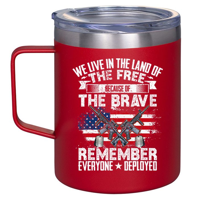 Red Friday Remember Everyone Deployed USA Flag Military 12oz Stainless Steel Coffee Mug