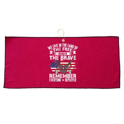 Red Friday Remember Everyone Deployed USA Flag Military Large Microfiber Waffle Golf Towel