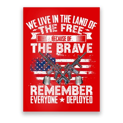 Red Friday Remember Everyone Deployed USA Flag Military Poster