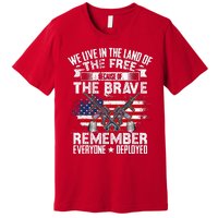 Red Friday Remember Everyone Deployed USA Flag Military Premium T-Shirt