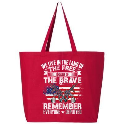 Red Friday Remember Everyone Deployed USA Flag Military 25L Jumbo Tote