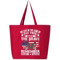 Red Friday Remember Everyone Deployed USA Flag Military 25L Jumbo Tote
