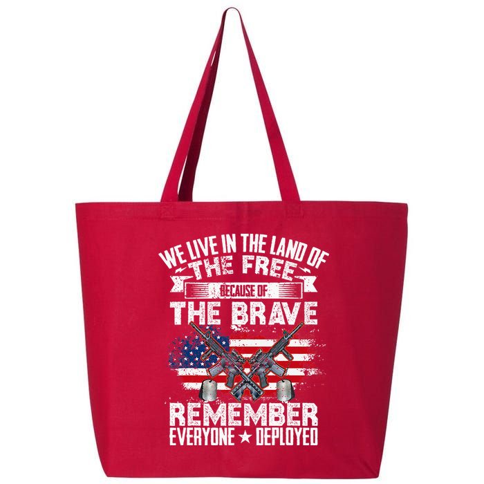 Red Friday Remember Everyone Deployed USA Flag Military 25L Jumbo Tote