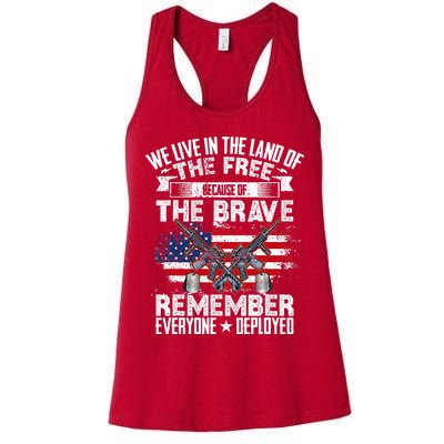 Red Friday Remember Everyone Deployed USA Flag Military Womens Tank Top