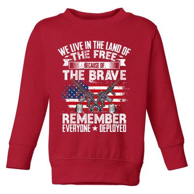 Red Friday Remember Everyone Deployed USA Flag Military Toddler Sweatshirt