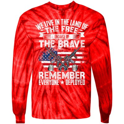 Red Friday Remember Everyone Deployed USA Flag Military Tie-Dye Long Sleeve Shirt