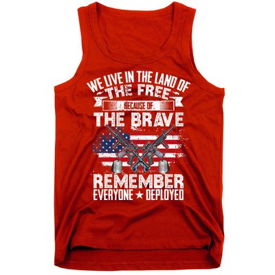 Red Friday Remember Everyone Deployed USA Flag Military Tank Top
