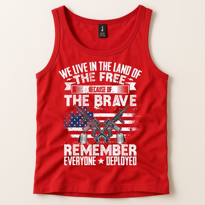 Red Friday Remember Everyone Deployed USA Flag Military Tank Top