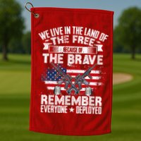 Red Friday Remember Everyone Deployed USA Flag Military Golf Towel