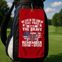 Red Friday Remember Everyone Deployed USA Flag Military Golf Towel
