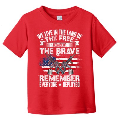 Red Friday Remember Everyone Deployed USA Flag Military Toddler T-Shirt