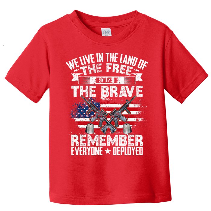 Red Friday Remember Everyone Deployed USA Flag Military Toddler T-Shirt