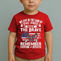 Red Friday Remember Everyone Deployed USA Flag Military Toddler T-Shirt