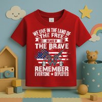 Red Friday Remember Everyone Deployed USA Flag Military Toddler T-Shirt