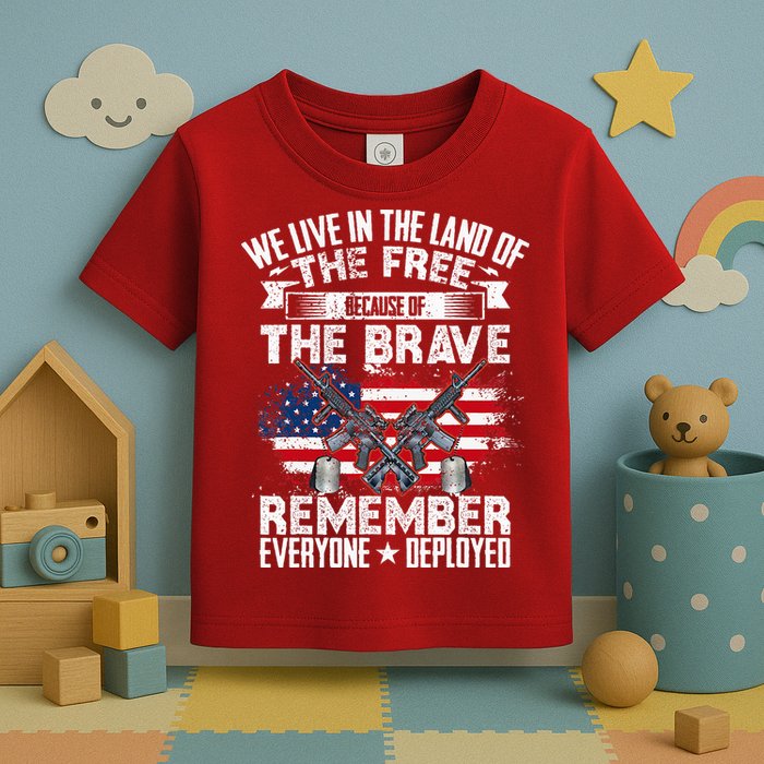 Red Friday Remember Everyone Deployed USA Flag Military Toddler T-Shirt