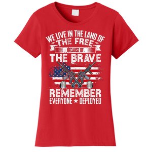 Red Friday Remember Everyone Deployed USA Flag Military Women's T-Shirt