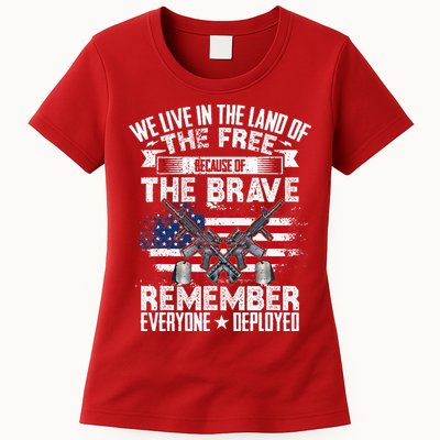 Red Friday Remember Everyone Deployed USA Flag Military Womens T-Shirt
