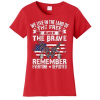 Red Friday Remember Everyone Deployed USA Flag Military Women's T-Shirt