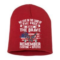 Red Friday Remember Everyone Deployed USA Flag Military Short Acrylic Beanie