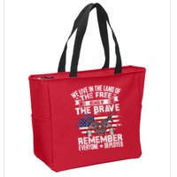 Red Friday Remember Everyone Deployed USA Flag Military Zip Tote Bag