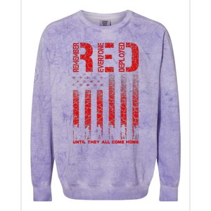 Red Friday Remember Everyone Deployed Every Friday Veterans Colorblast Crewneck Sweatshirt