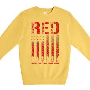 Red Friday Remember Everyone Deployed Every Friday Veterans Premium Crewneck Sweatshirt