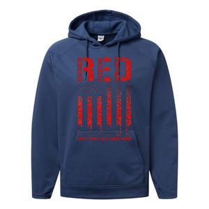 Red Friday Remember Everyone Deployed Every Friday Veterans Performance Fleece Hoodie