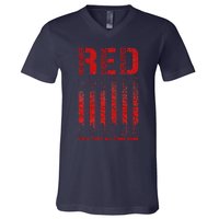 Red Friday Remember Everyone Deployed Every Friday Veterans V-Neck T-Shirt