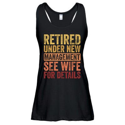 Retirement Funny Retired Under New Management See Wife For Details Ladies Essential Flowy Tank