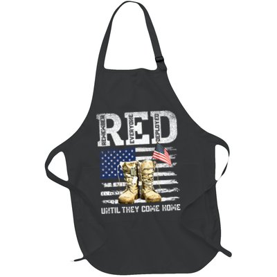 RED Friday Remember Everyone Deployed Every Friday Veterans Full-Length Apron With Pockets