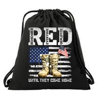 RED Friday Remember Everyone Deployed Every Friday Veterans Drawstring Bag