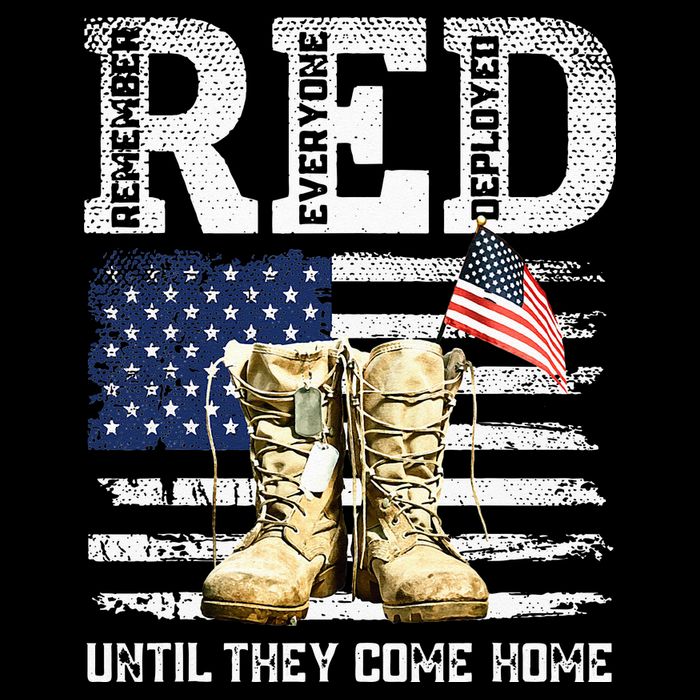 RED Friday Remember Everyone Deployed Every Friday Veterans Drawstring Bag