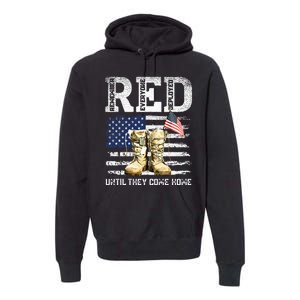 RED Friday Remember Everyone Deployed Every Friday Veterans Premium Hoodie