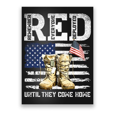 RED Friday Remember Everyone Deployed Every Friday Veterans Poster