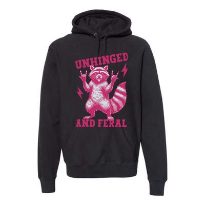 Retro Funny Raccoon Premium Hoodie