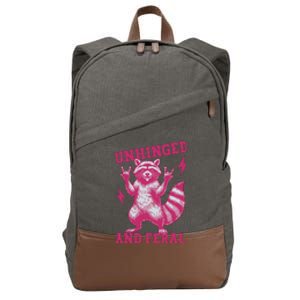 Retro Funny Raccoon Cotton Canvas Backpack