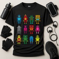 Robot Funny Robot Technology Cooling Performance Crew T-Shirt