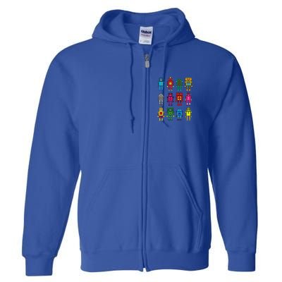 Robot Funny Robot Technology Full Zip Hoodie