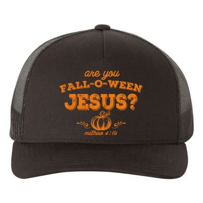 Retro Fall Religious Bible Matthew Are You Falloween Jesus Yupoong Adult 5-Panel Trucker Hat