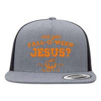 Retro Fall Religious Bible Matthew Are You Falloween Jesus Flat Bill Trucker Hat